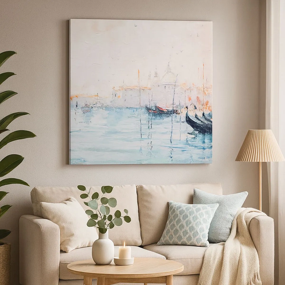 Canvas picture - Behind Water behind Fog - 30x30 cm