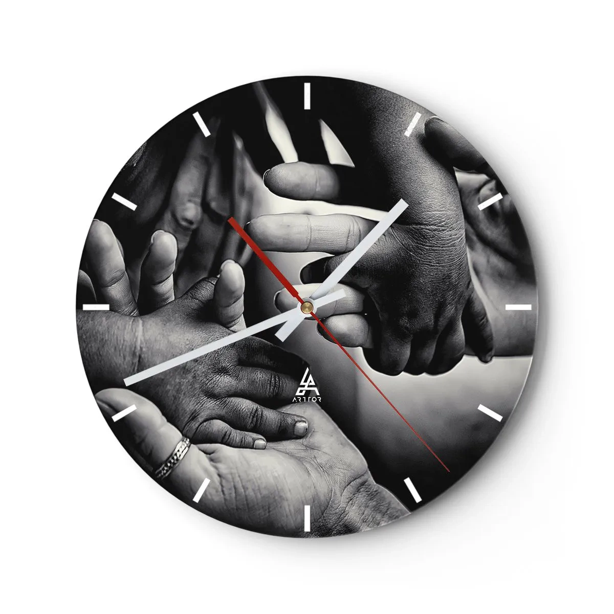 Wall clock - Clock on glass - To be a Man - 40x40 cm