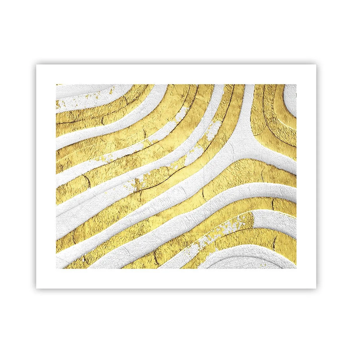 Poster - Composition in White and Gold - 50x40 cm