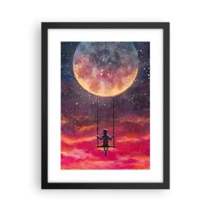 Poster in black frame - Swinging in the Clouds - 30x40 cm