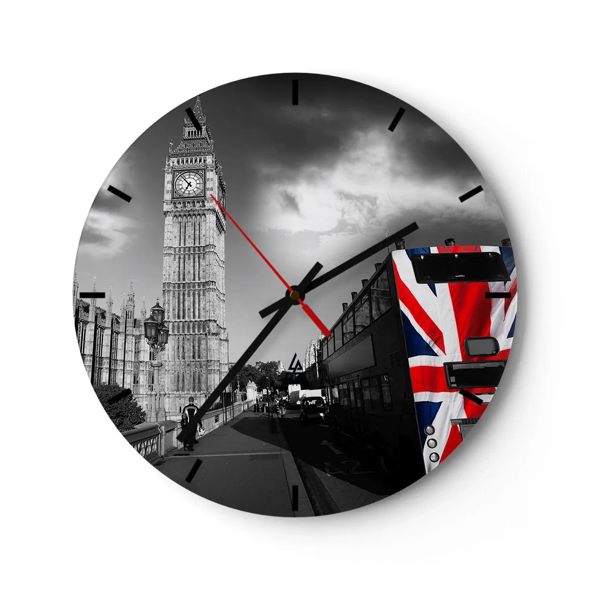 Wall clock - Clock on glass - Proud and Great - 40x40 cm