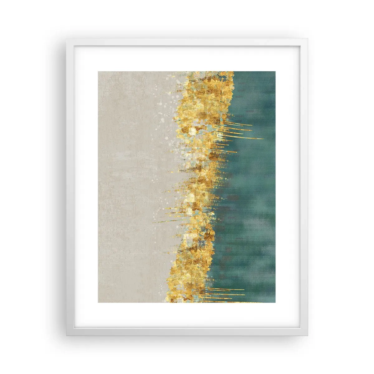 Poster in white frmae - Golden Border - 40x50 cm