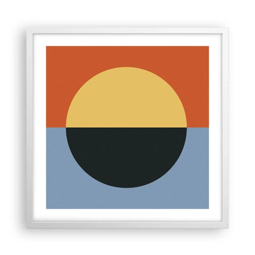 Poster in white frmae - Composition of Warm and Cool - 50x50 cm