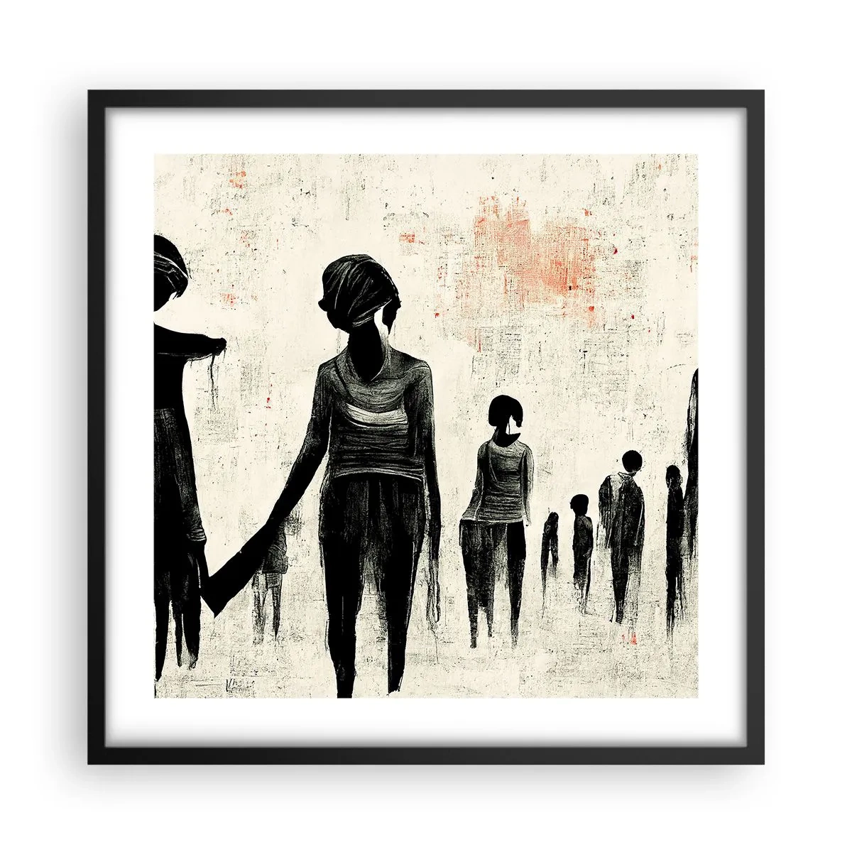 Poster in black frame - Against Solitude - 50x50 cm