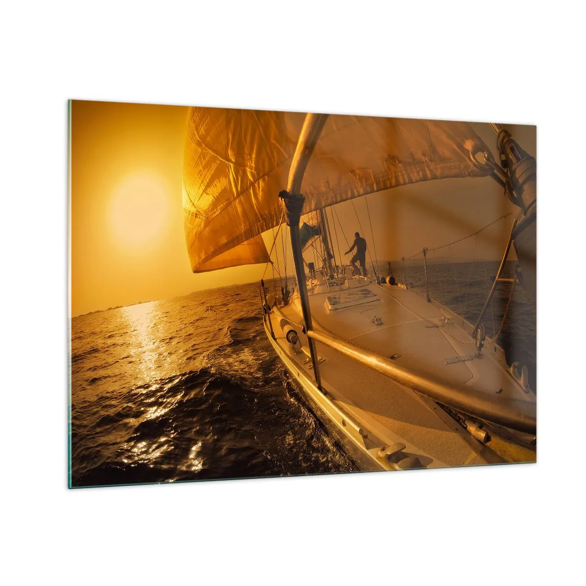 Glass picture - Golden Evening after a Colourful Day - 100x70 cm