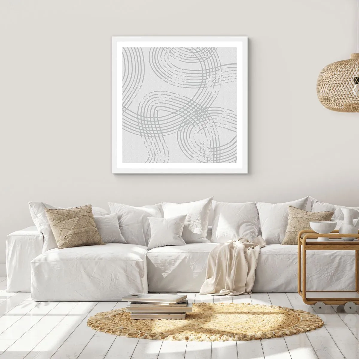 Poster in white frmae - No Straight Line - 50x50 cm