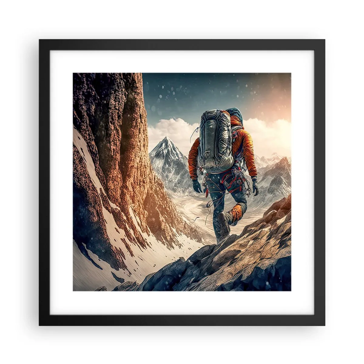 Poster in black frame - Lonely Warrior - 40x40 cm