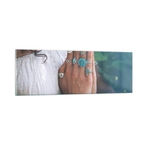 Glass picture - Welcome to the Centre of Wellbeing - 90x30 cm