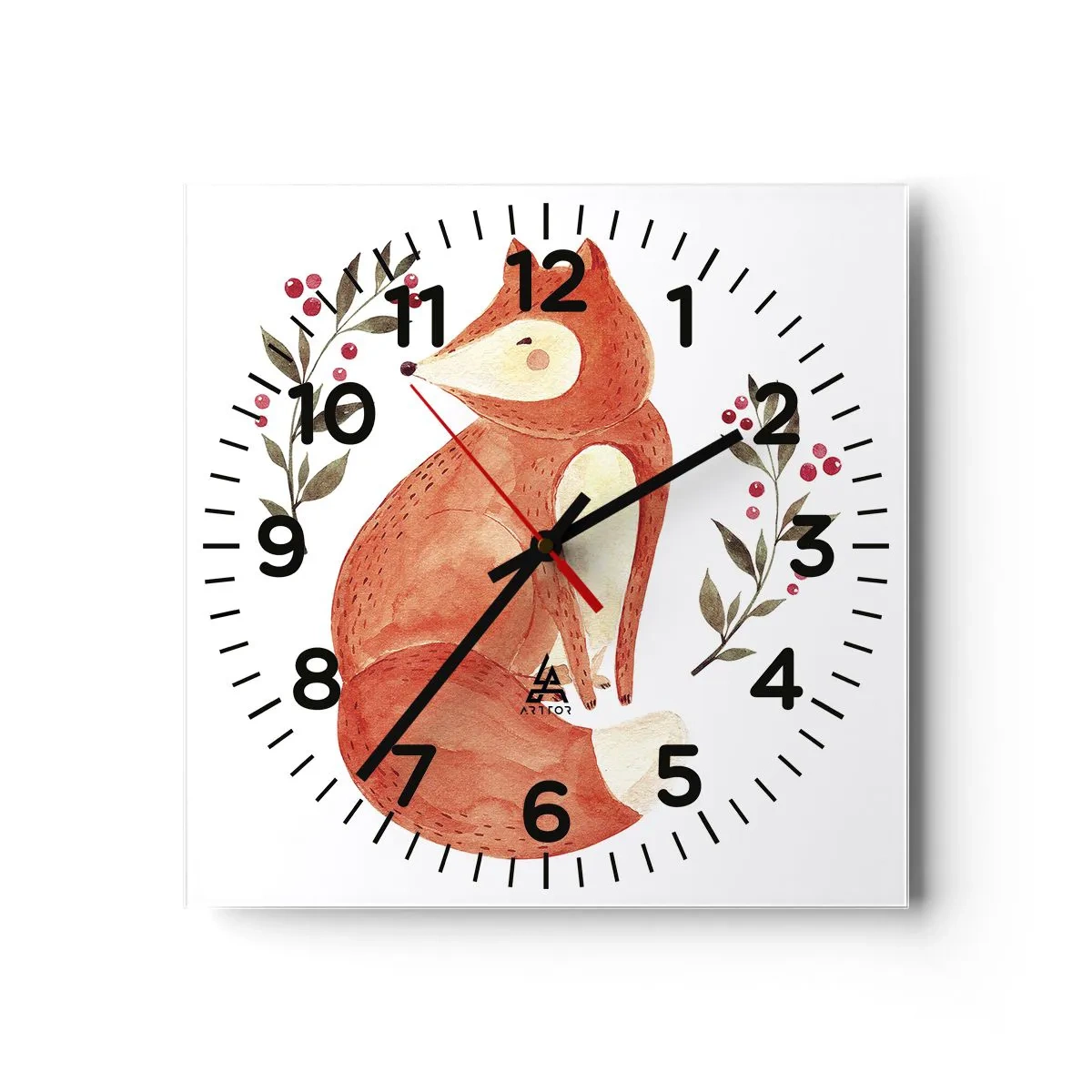 Wall clock - Clock on glass - Small Ginger - 40x40 cm