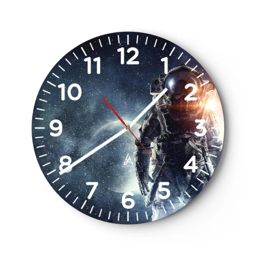 Wall clock - Clock on glass - Space Adventure - 30x30 cm