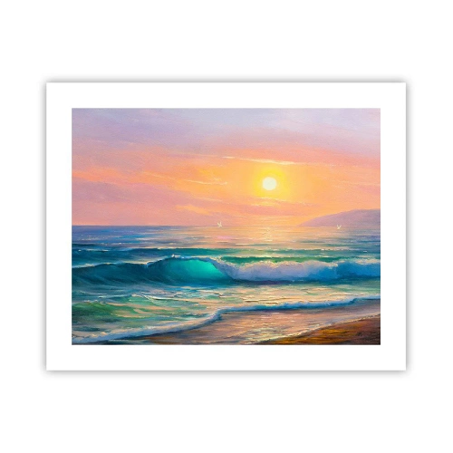 Poster - Turquoise Song of the Waves - 50x40 cm
