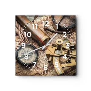 Wall clock - Clock on glass - Show the Way - 30x30 cm