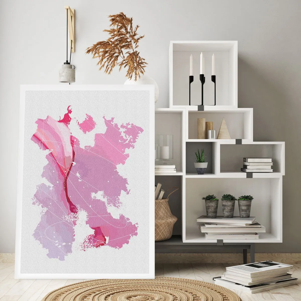 Poster - Map of a Pink World - 61x91 cm