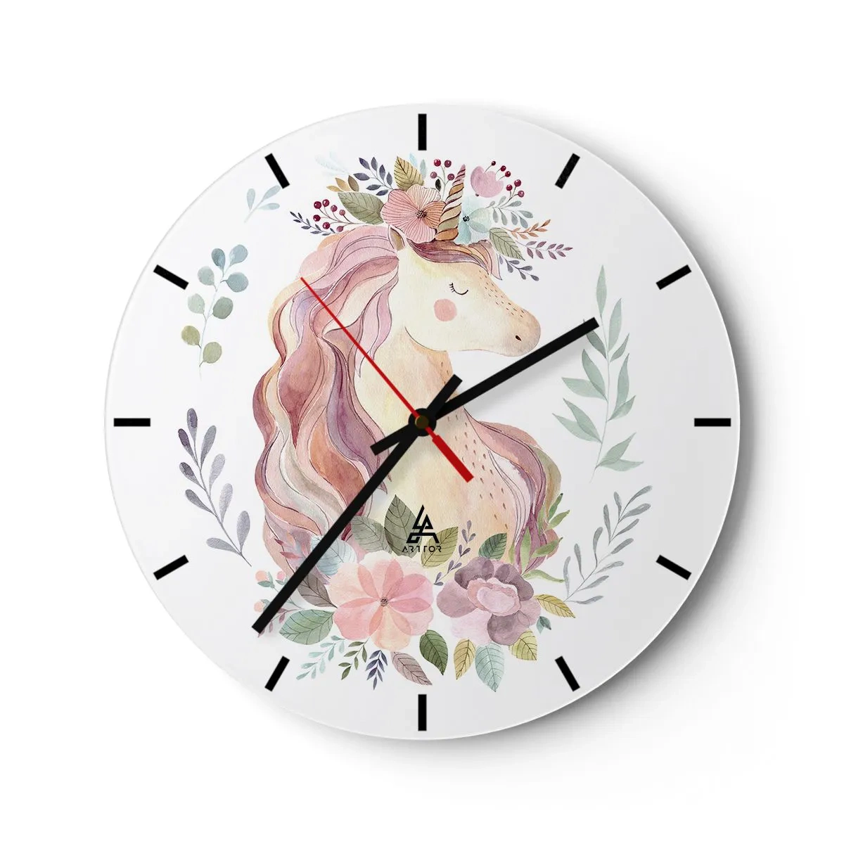 Wall clock - Clock on glass - Invitation to the Fairytale World - 40x40 cm