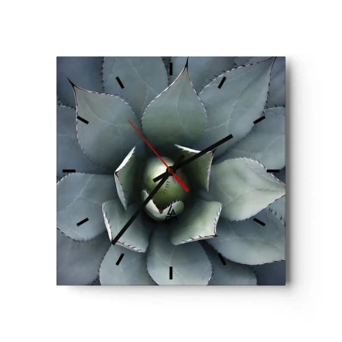 Wall clock - Clock on glass - Attracts and Warns - 30x30 cm