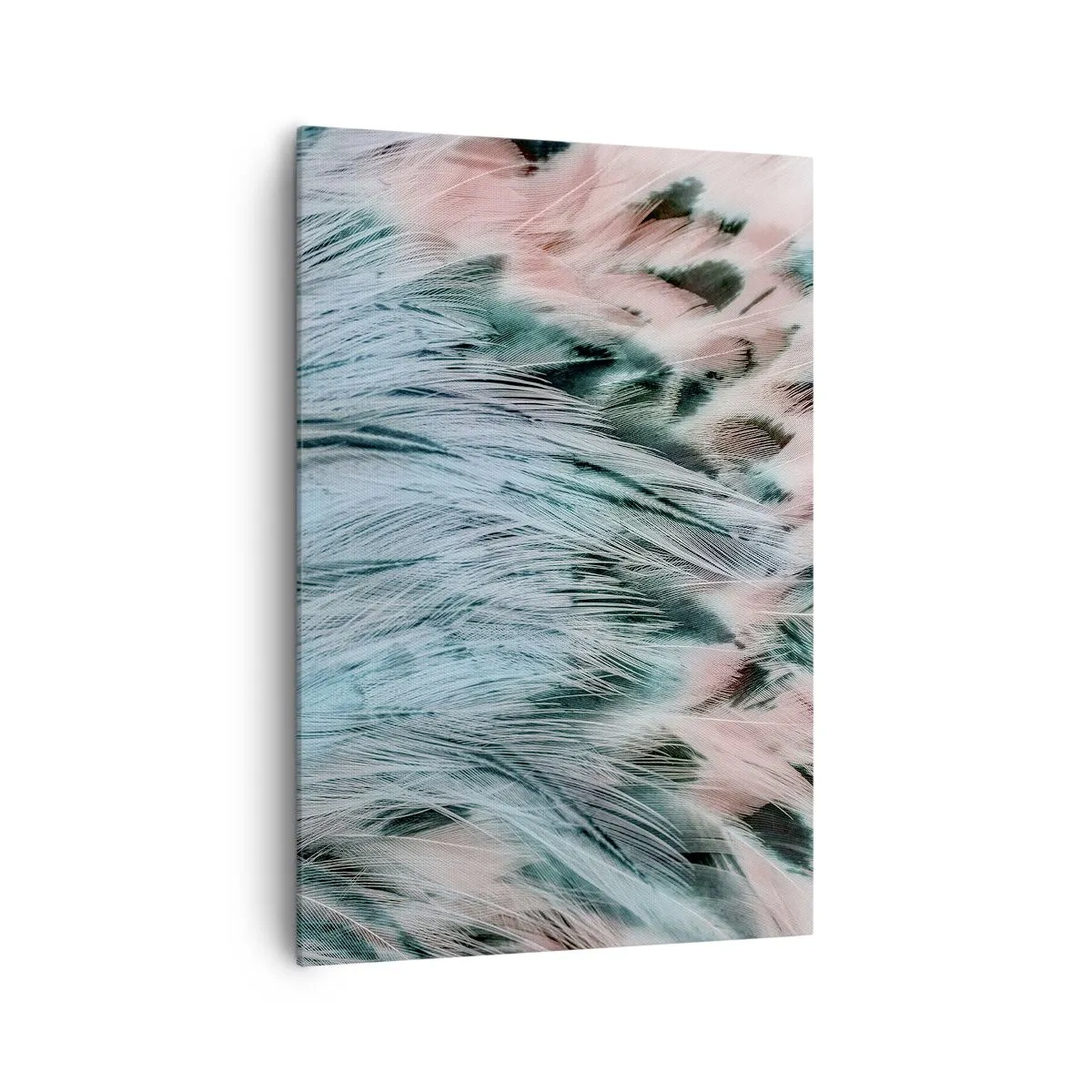 Canvas picture - Sapphire and Pink Feathers - 70x100 cm