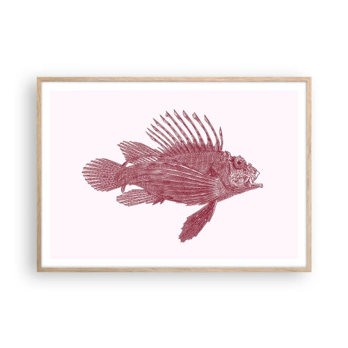 Poster in light oak frame - Dweller of Exotic Waters - 100x70 cm