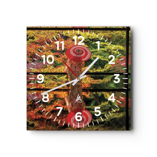 Wall clock - Clock on glass - In a Temple of Nature - 40x40 cm
