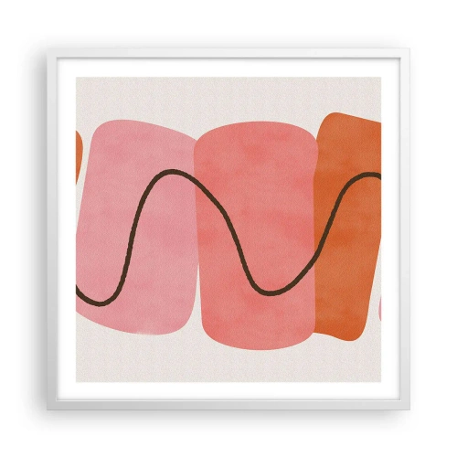 Poster in white frmae - Gentle Movement of forms - 60x60 cm