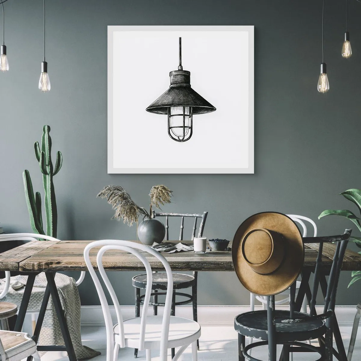 Poster in white frmae - Like In the Old Days… - 60x60 cm