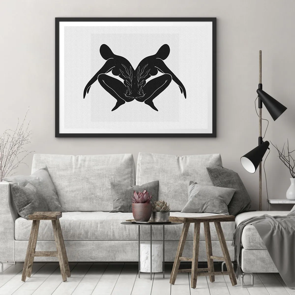 Poster in black frame - Mutual Soul - 100x70 cm