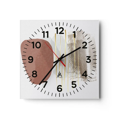 Wall clock - Clock on glass - Abstract Colonnade - 40x40 cm