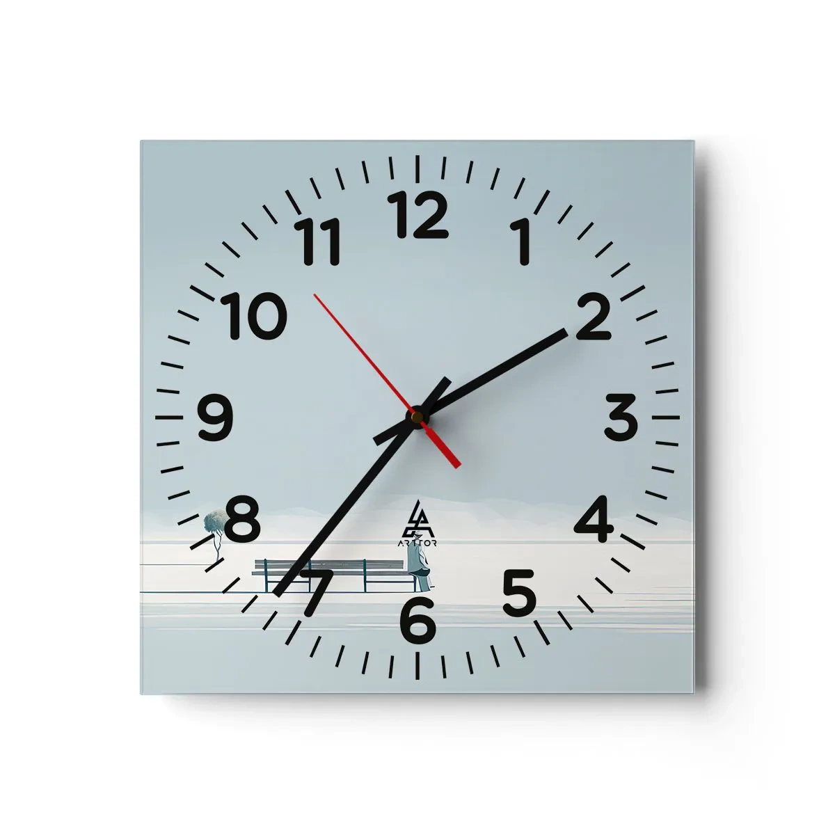 Wall clock - Clock on glass - Yes, I Am Waiting - 40x40 cm