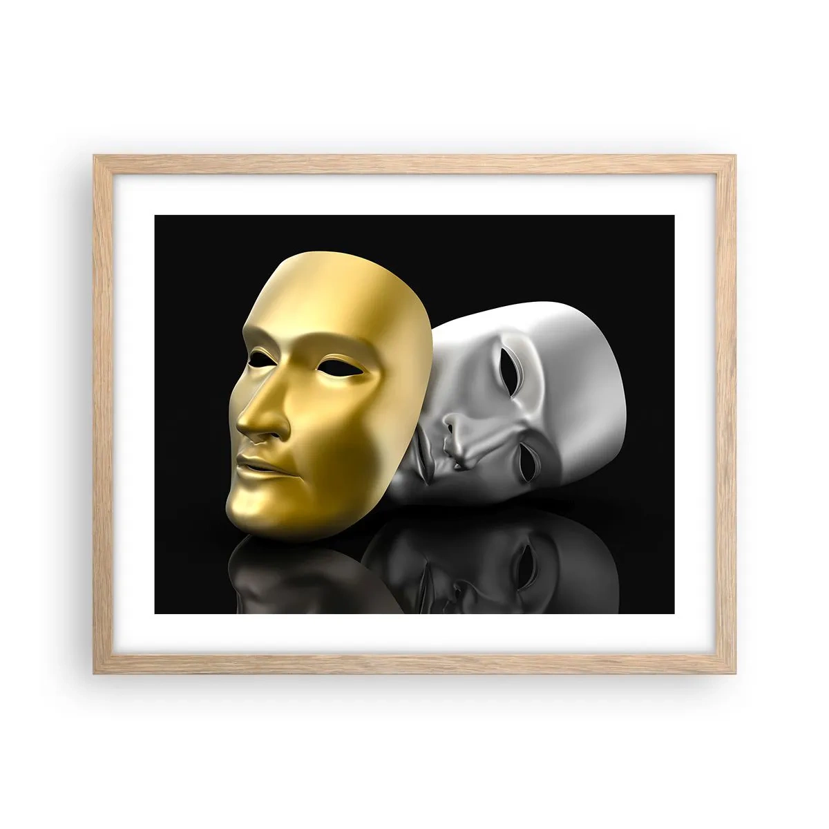 Poster in light oak frame - Life Is a Theatre - 50x40 cm