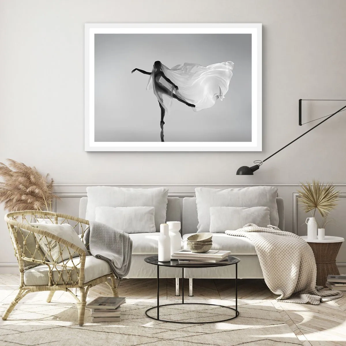 Poster in white frmae - Lightness and Grace - 50x40 cm