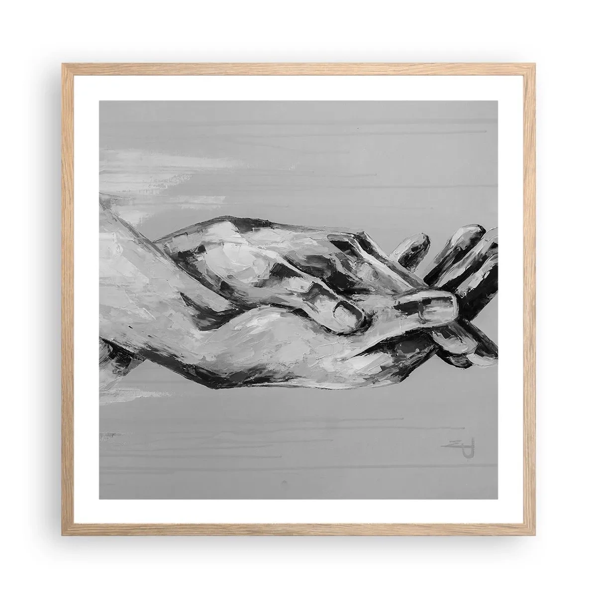 Poster in light oak frame - The Beginning… - 60x60 cm