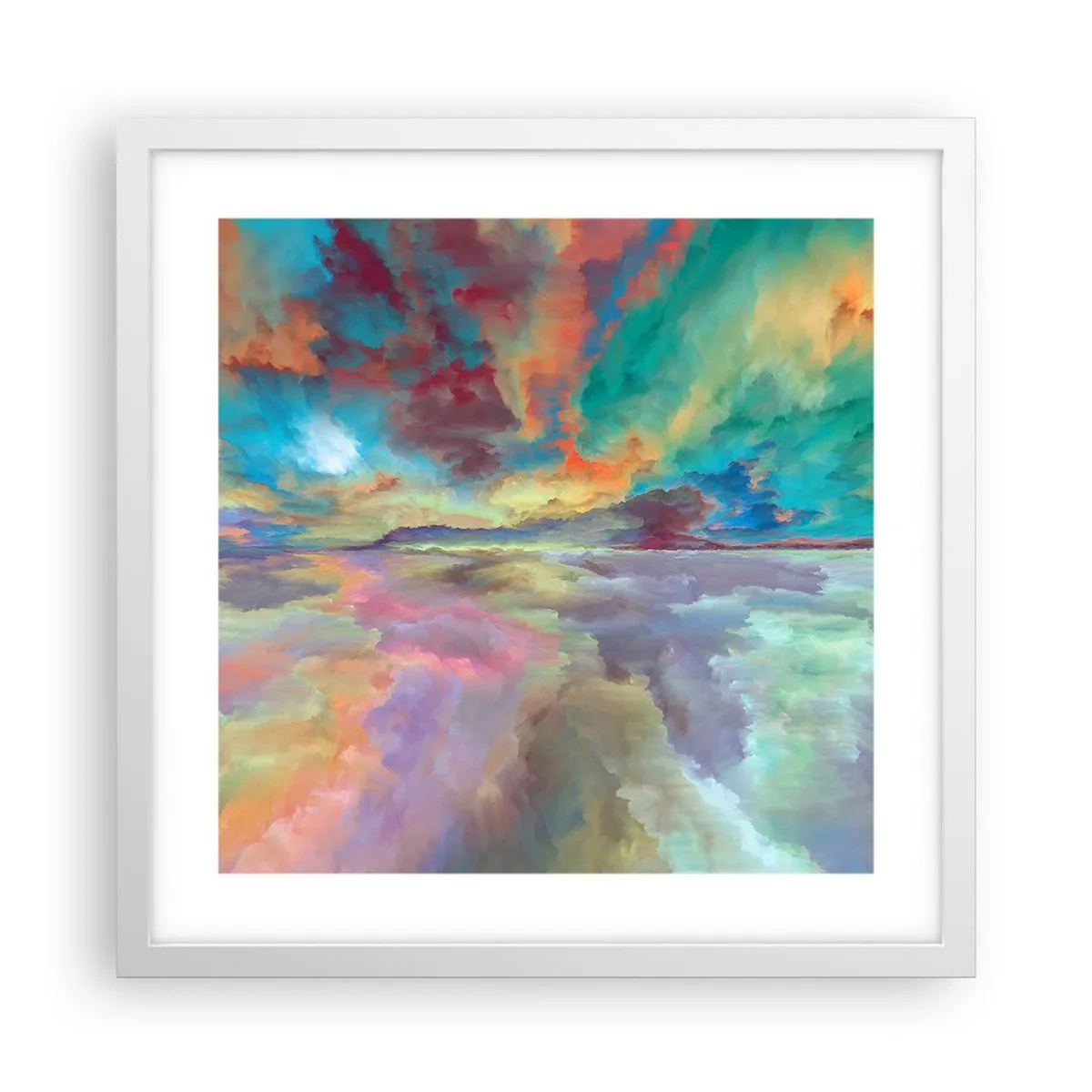 Poster in white frmae - Two Skies - 40x40 cm