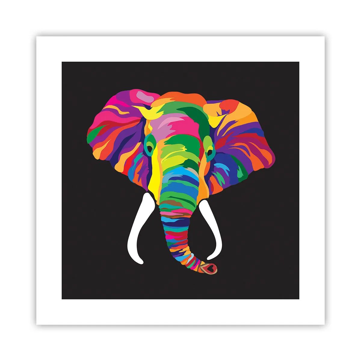 Poster - Elephant That Enjoyed Rainbow Bath - 40x40 cm