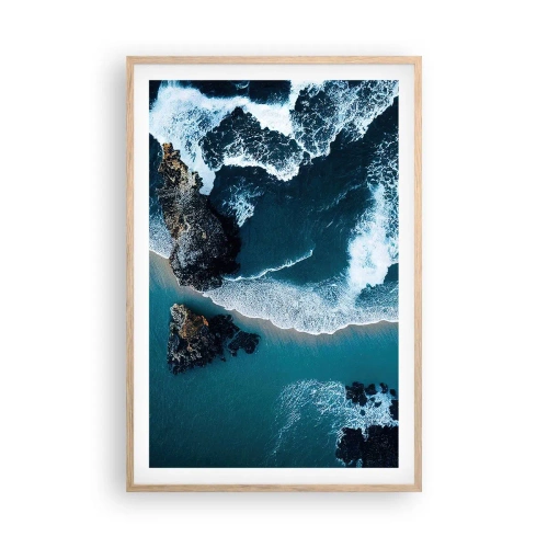 Poster in light oak frame - Envelopped by Waves - 61x91 cm