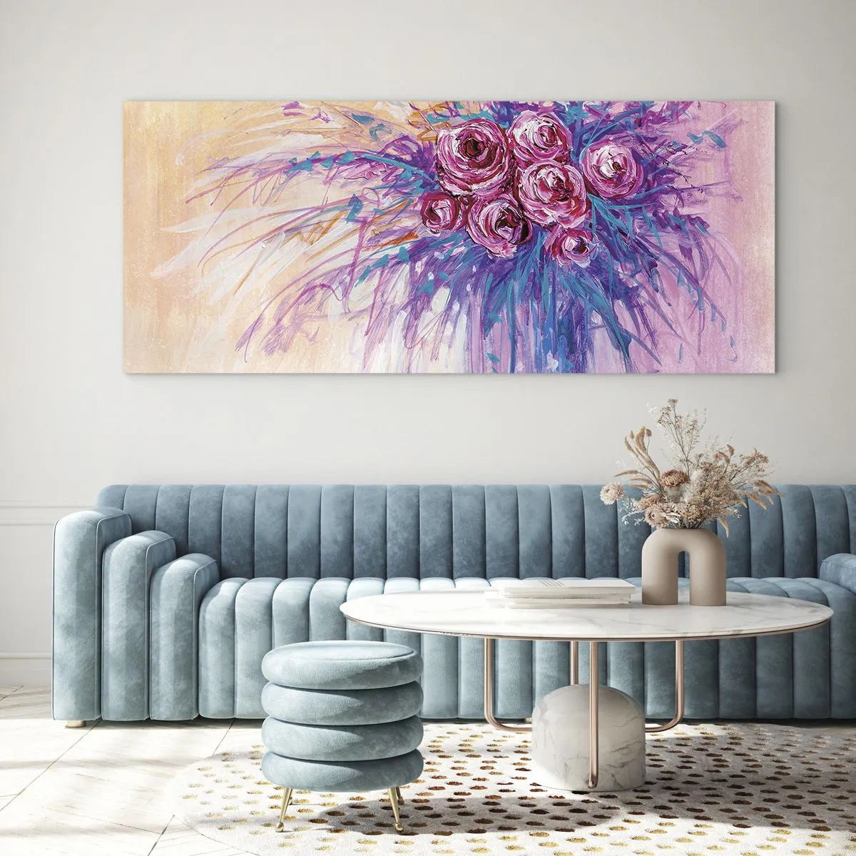 Glass picture - Rose Fountain - 160x50 cm