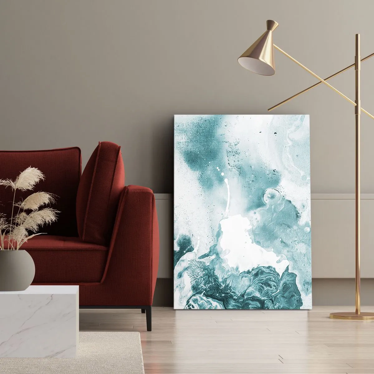 Canvas picture - Lakes of Blue - 65x120 cm