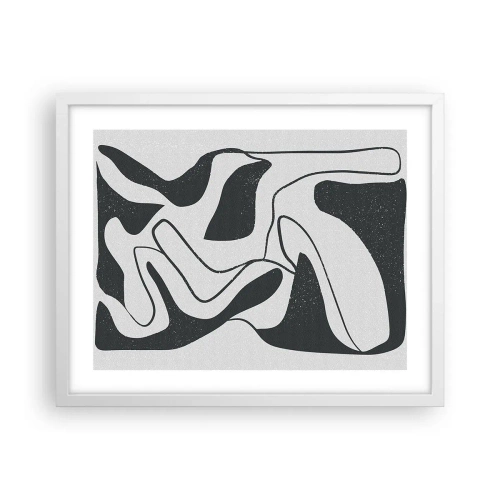 Poster in white frmae - Abstract Fun in a Maze - 50x40 cm