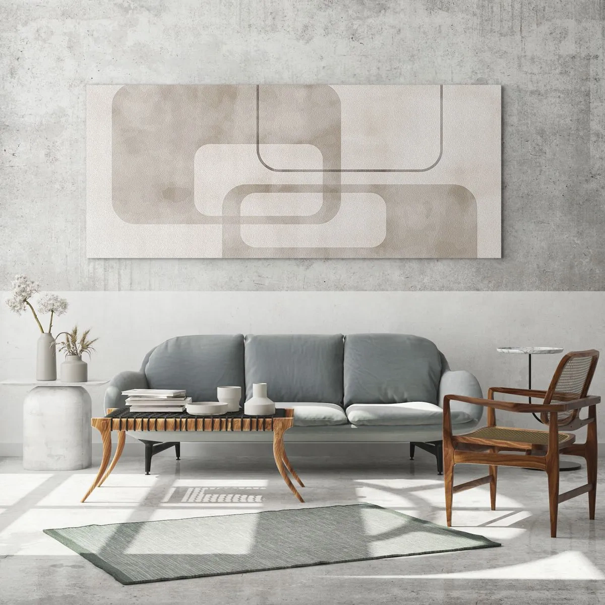 Glass picture - Geometrical Grout - 120x50 cm