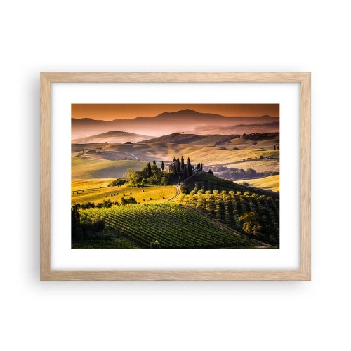 Poster in light oak frame - Arcadia - Tuscan Landscape - 40x30 cm