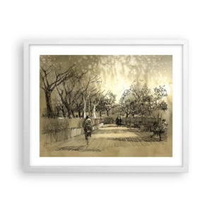 Poster in white frmae - Moment Stopped with a Feather - 50x40 cm