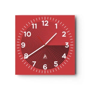 Wall clock - Clock on glass - Circular Movement - 30x30 cm
