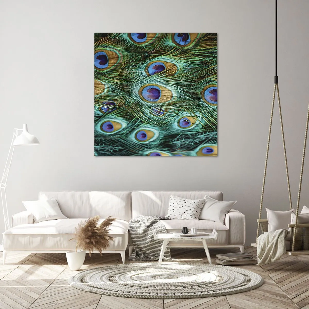 Canvas picture - Peacock Eyes - 40x40 cm