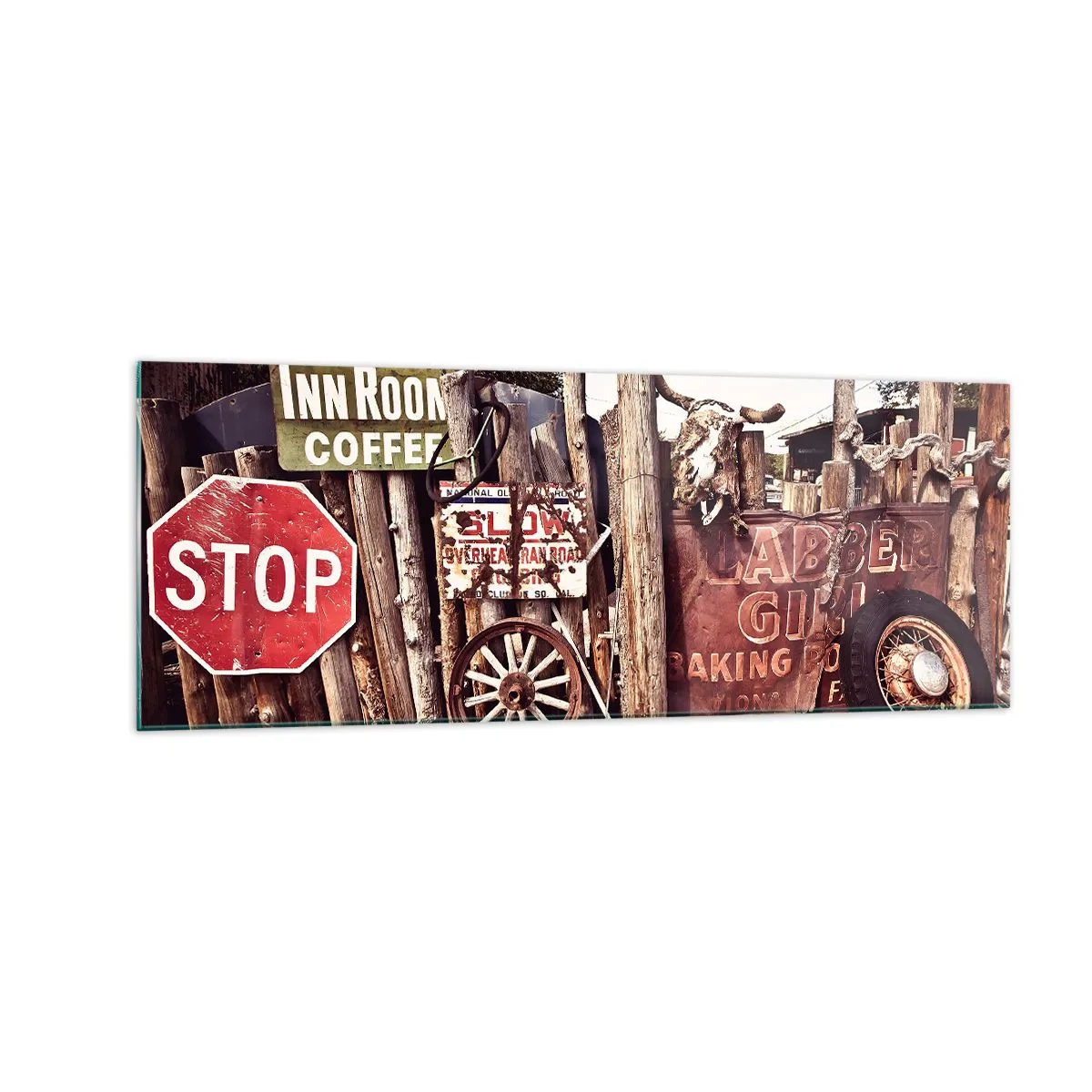 Glass picture - And the Time Stopped - 140x50 cm