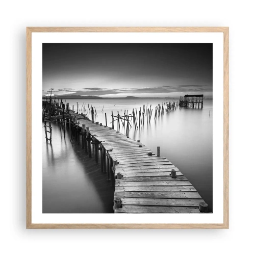 Poster in light oak frame - Peace of a Forgotten Shore - 60x60 cm