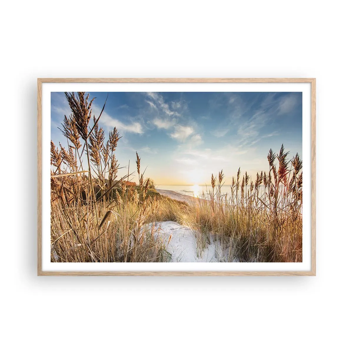 Poster in light oak frame - Northern Beach - 100x70 cm