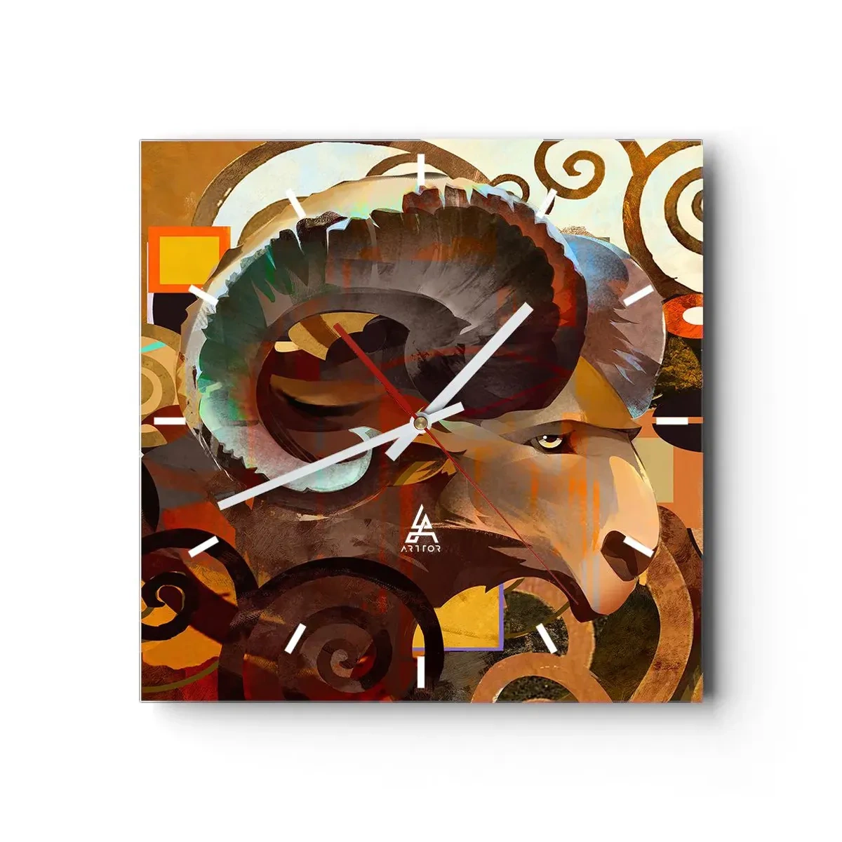 Wall clock - Clock on glass - Magic - Religions - Rituals - 30x30 cm