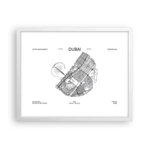 Poster in white frmae - Anatomy of Dubai - 50x40 cm