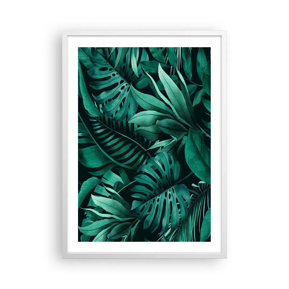 Poster in white frmae - Depth of Tropical Green - 50x70 cm