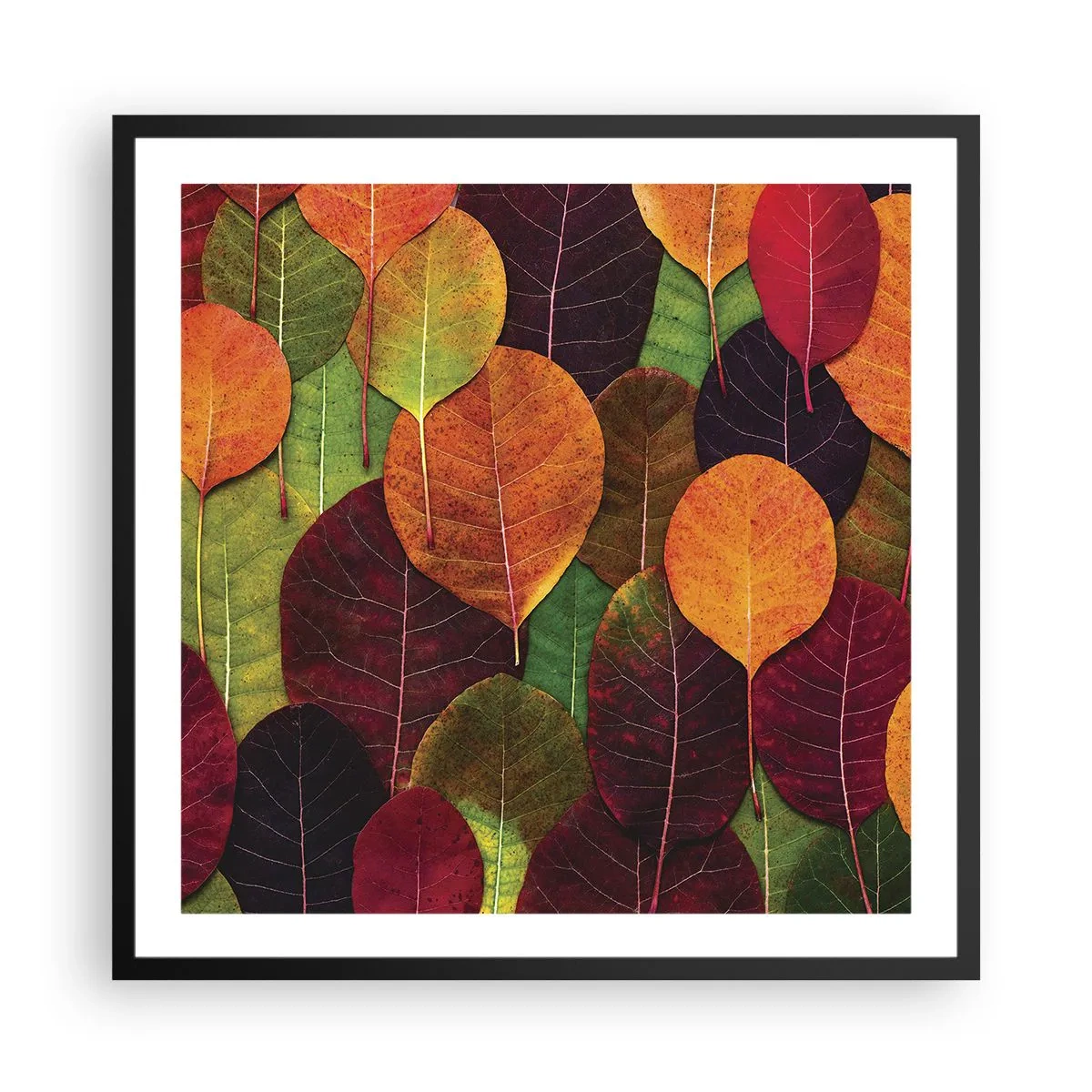 Poster in black frame - Autumn Mosaics - 60x60 cm