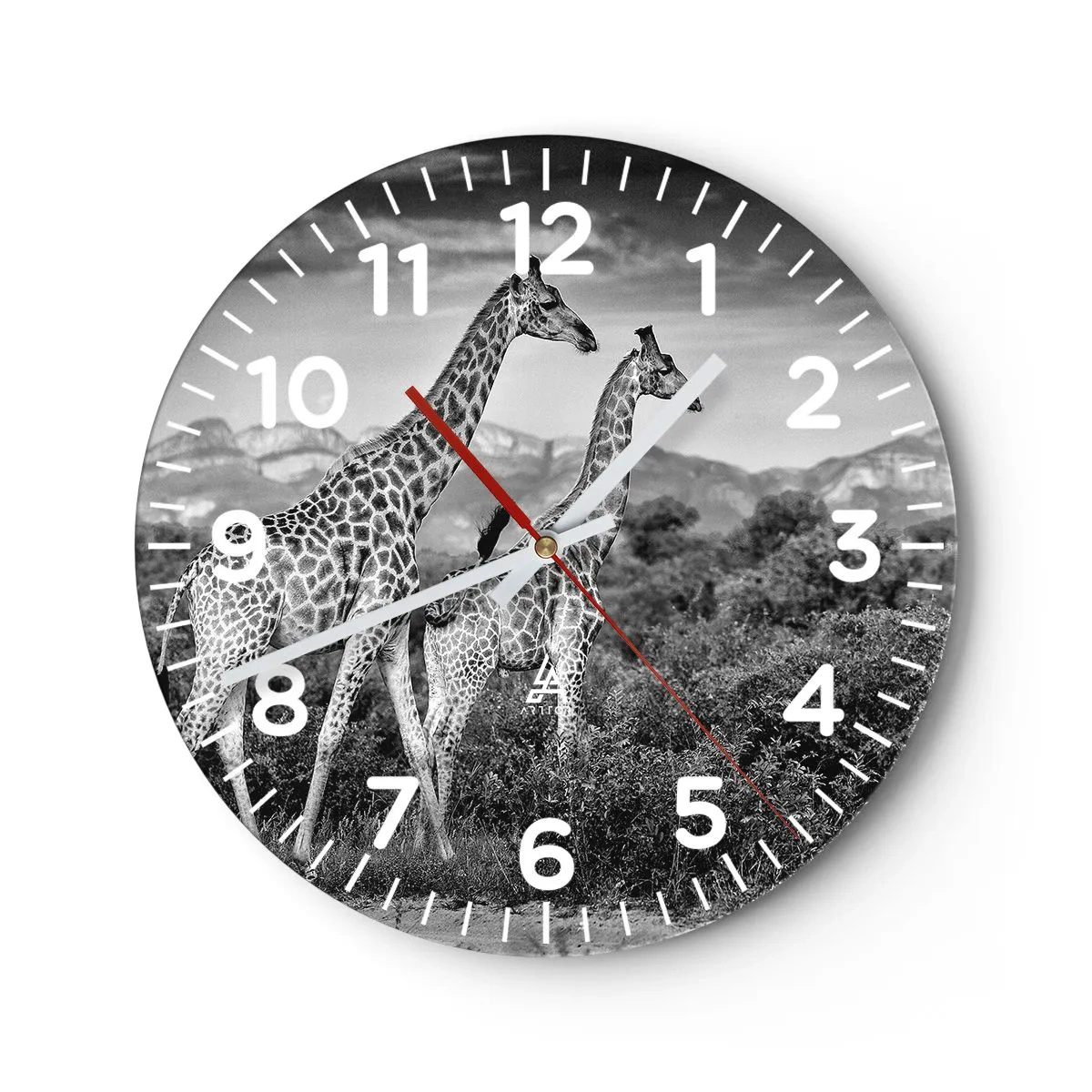Wall clock - Clock on glass - Higher Spheres in Africa - 30x30 cm
