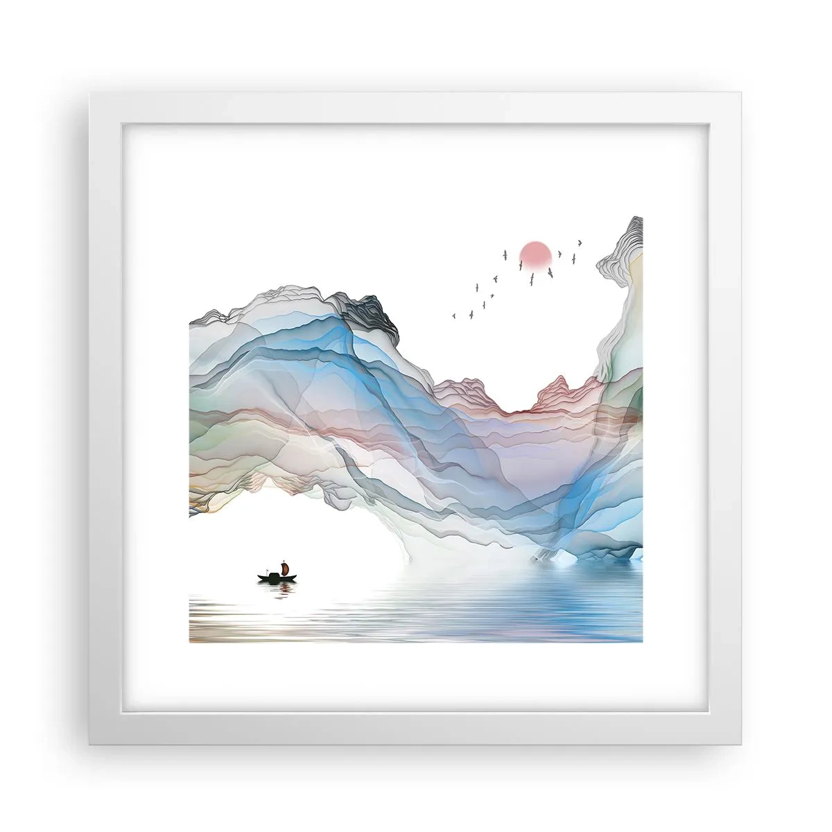 Poster in white frmae - Towards Crystal Mountains - 30x30 cm